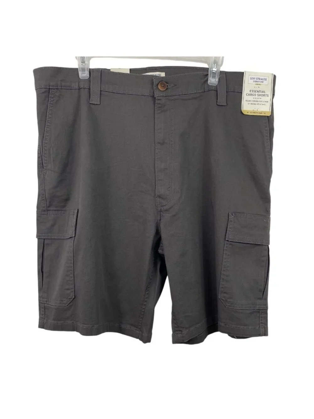 Levis Strauss Signature Mens Size 40 Gray Essential Cargo Shorts